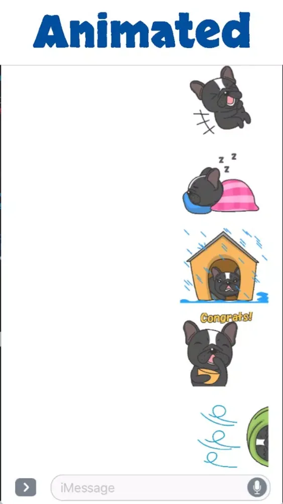 Funny Black Bulldog Animated سکرین شاٹس