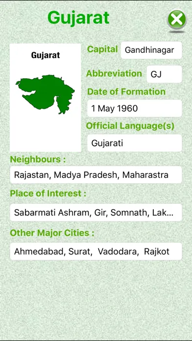 Скриншоты India States & Capitals. 4 Type of Quiz & Games!!!