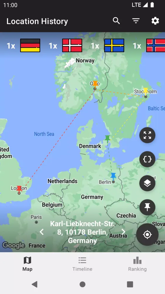 Скриншоты Location History