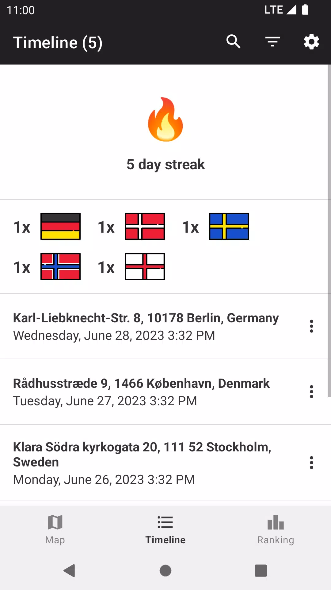 Location History Screenshots