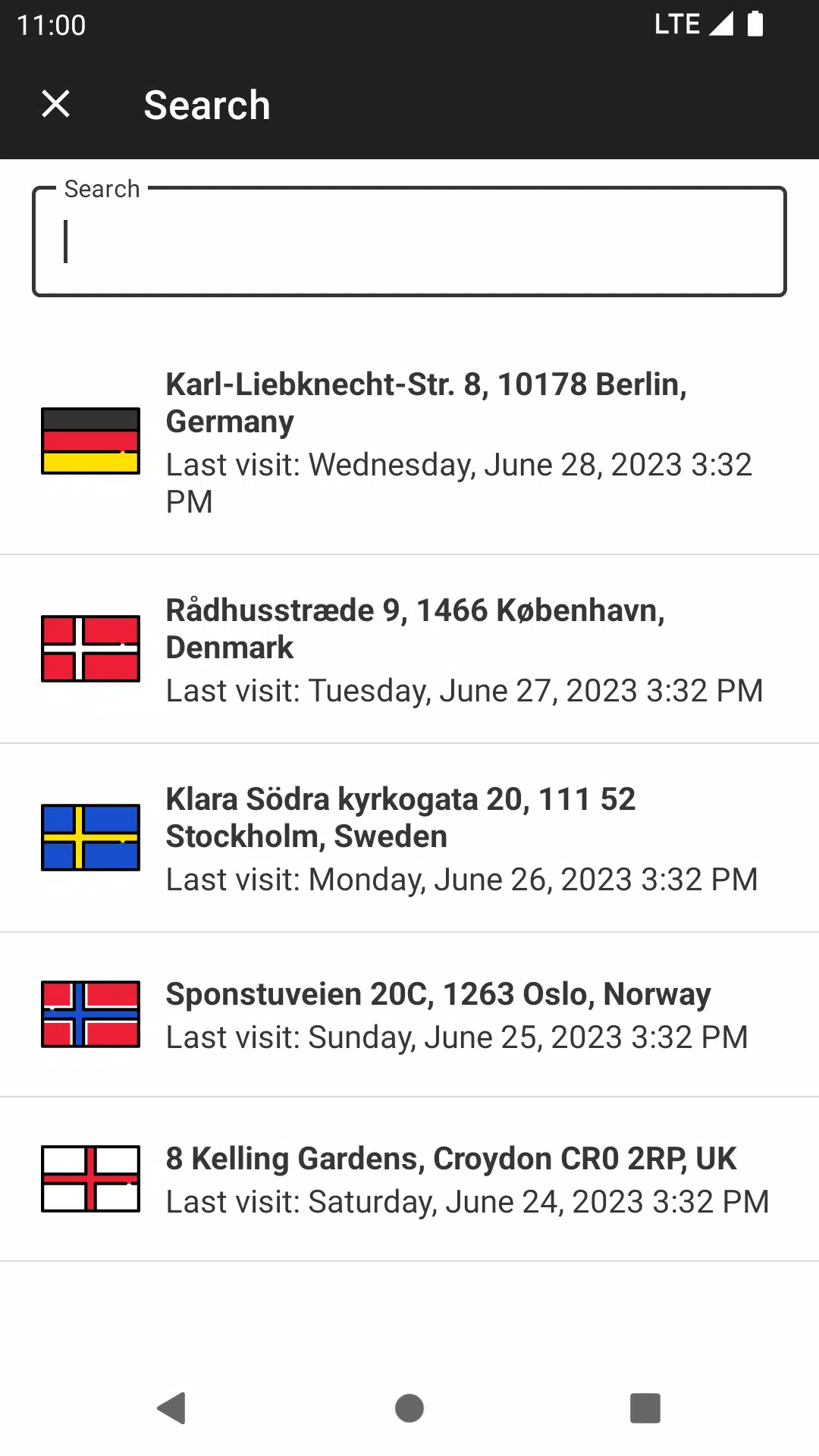 Location History Screenshots