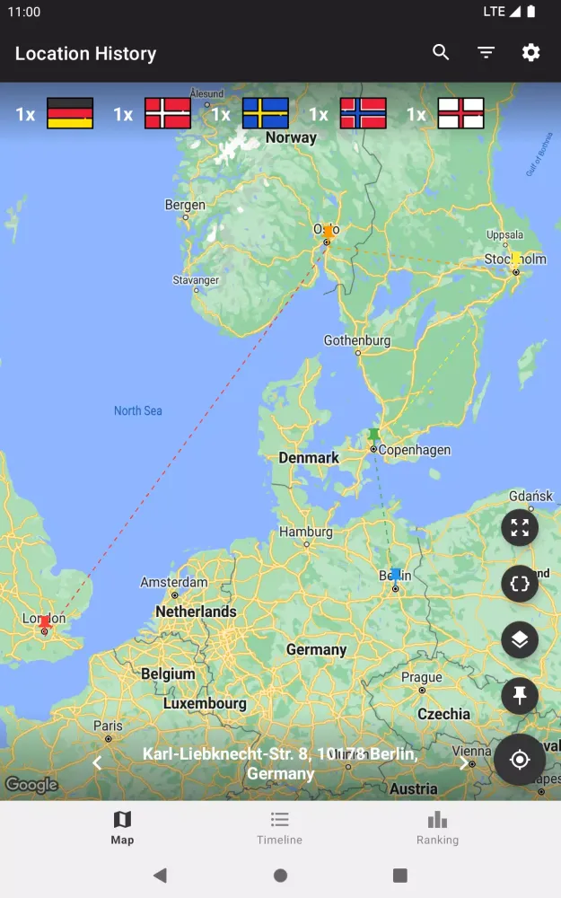 Скриншоты Location History