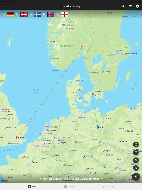 Tangkapan layar Location History - GPS history iPad 
