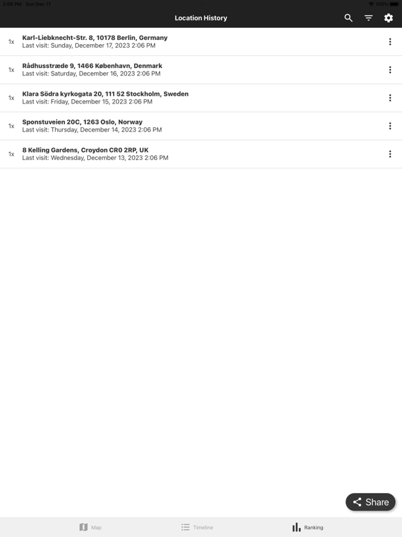 Скриншоты Location History - GPS history iPad 