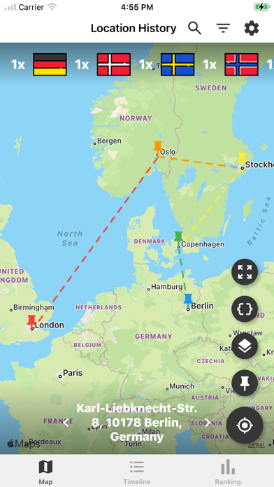 Скриншоты Location History - GPS history