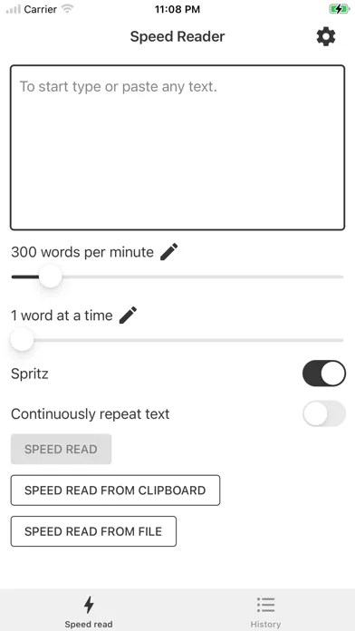 Speed Reader for Speed Reading スクリーンショット