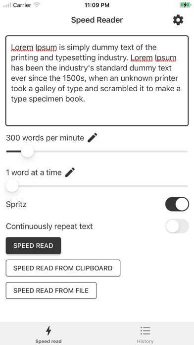 Speed Reader for Speed Reading スクリーンショット