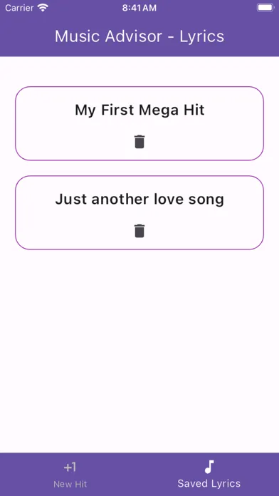 Capturas de tela do Lyrics by Music Advisor