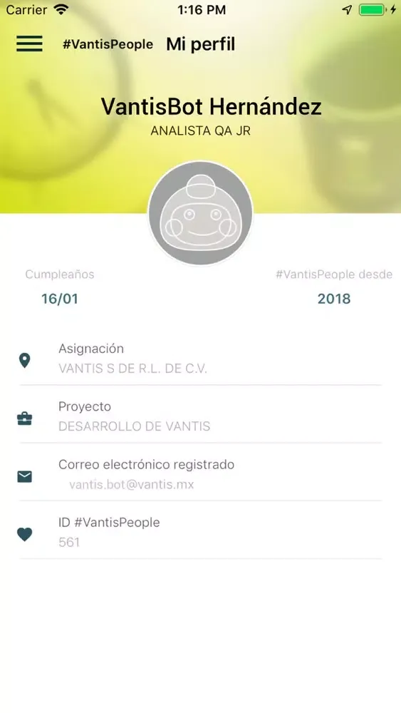 Capturas de tela do Vantis Check-In
