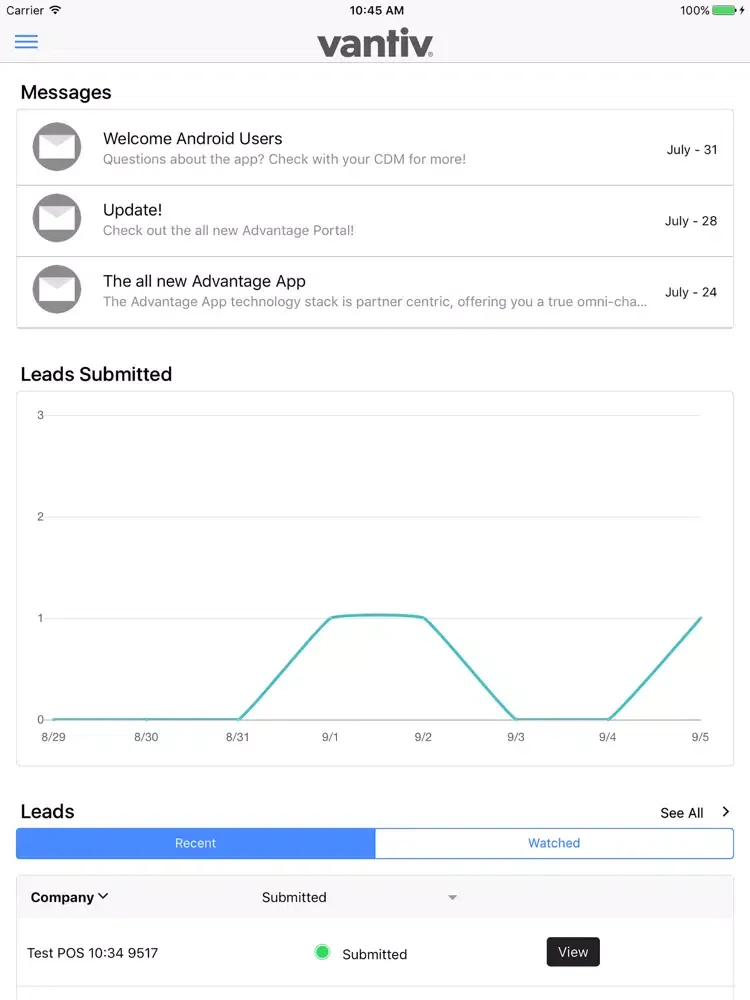 Vantiv Advantage iPad  스크린샷