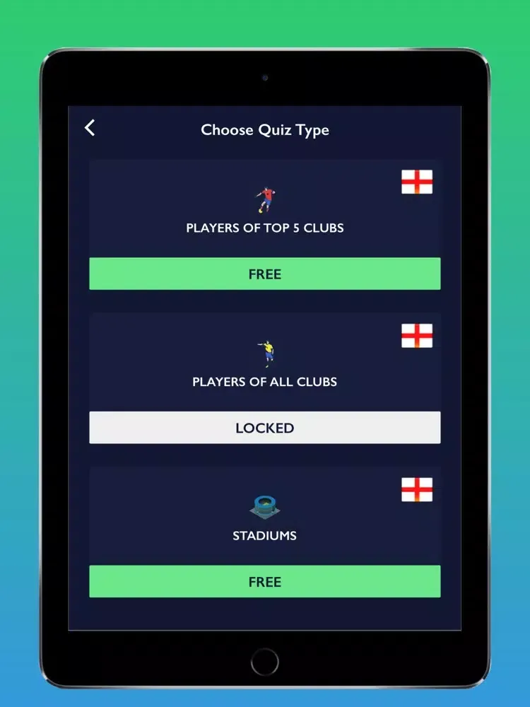 Capturas de tela do Football Expert Quiz iPad 