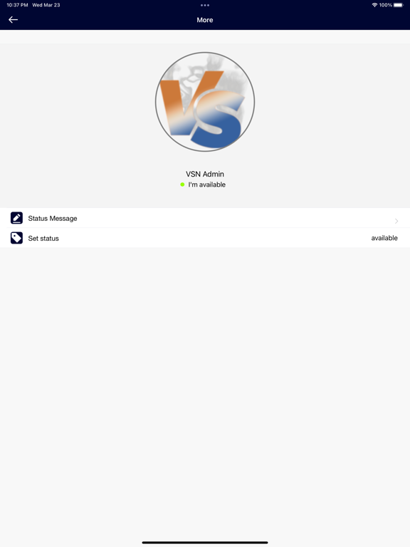 Ảnh chụp màn hình của VSN Chat iPad 