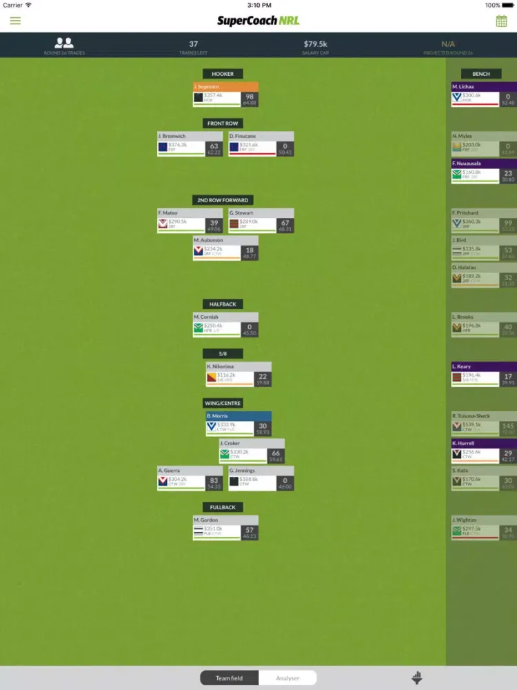 Captures d'écran de NRL SUPERCOACH 2018 iPad 