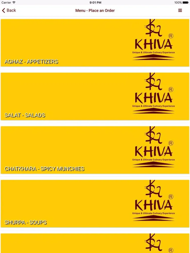 Capturas de pantalla de Khiva Restaurant iPad 