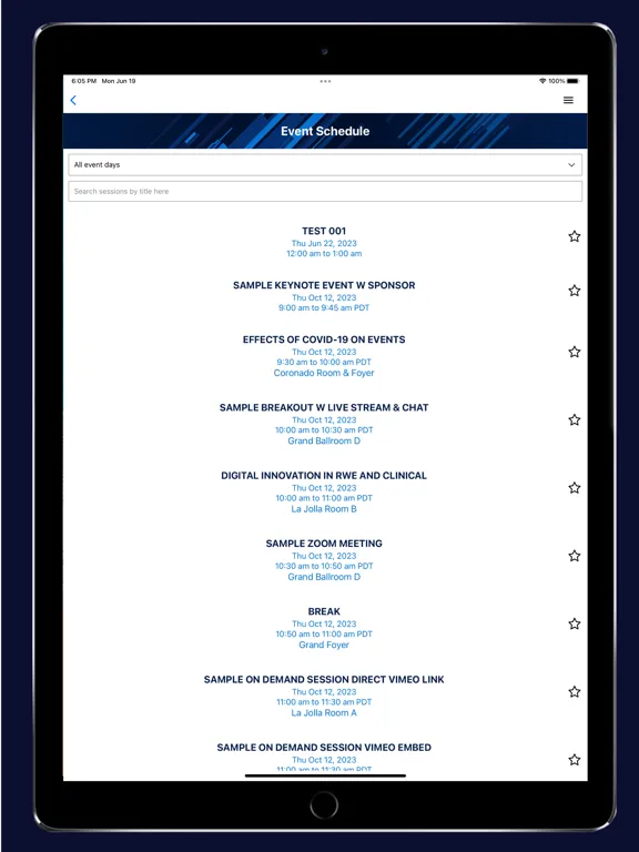 Vario Events iPad 应用截图