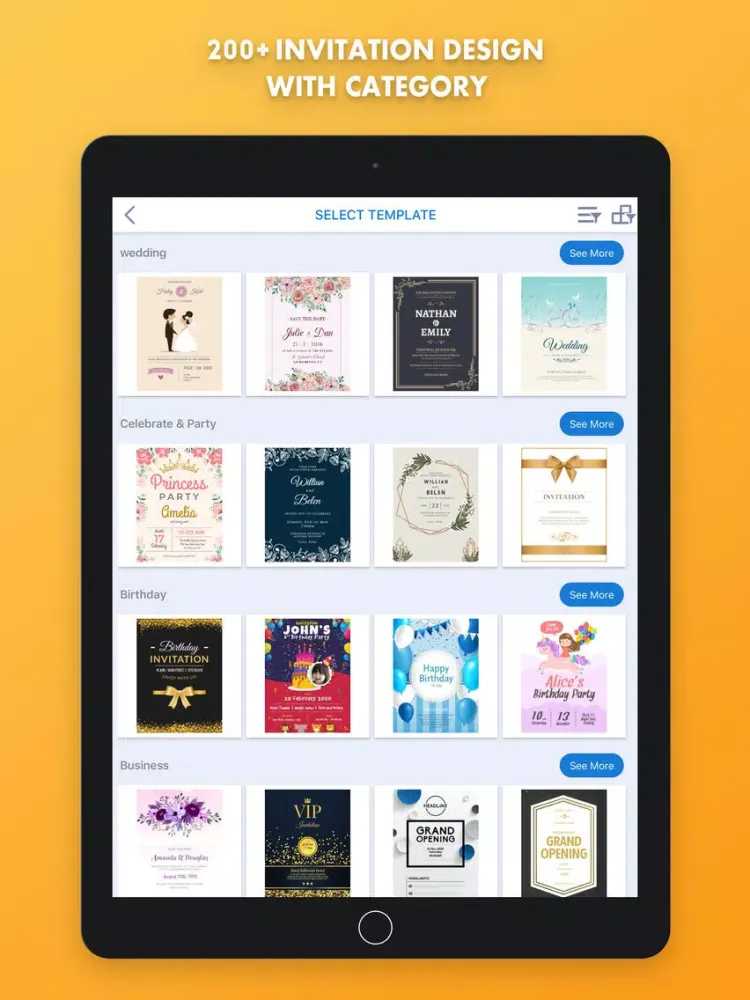 Tangkapan skrin Invitation Card Maker iPad 