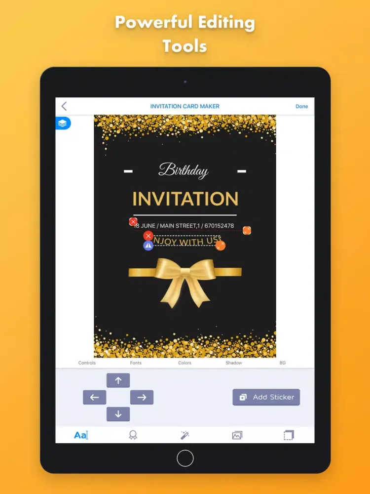 Tangkapan skrin Invitation Card Maker iPad 