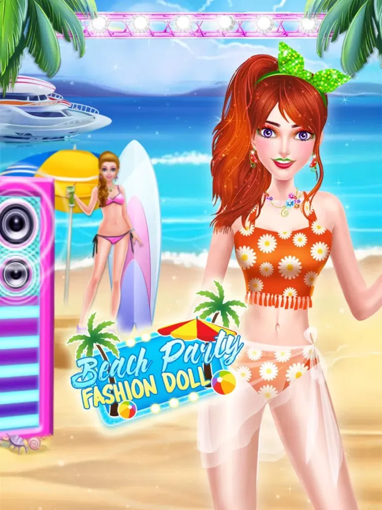 NewYear Beach Party Doll Salon iPad 应用截图