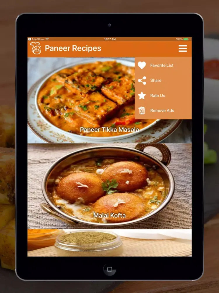 Tangkapan skrin Paneer Recipe in English iPad 