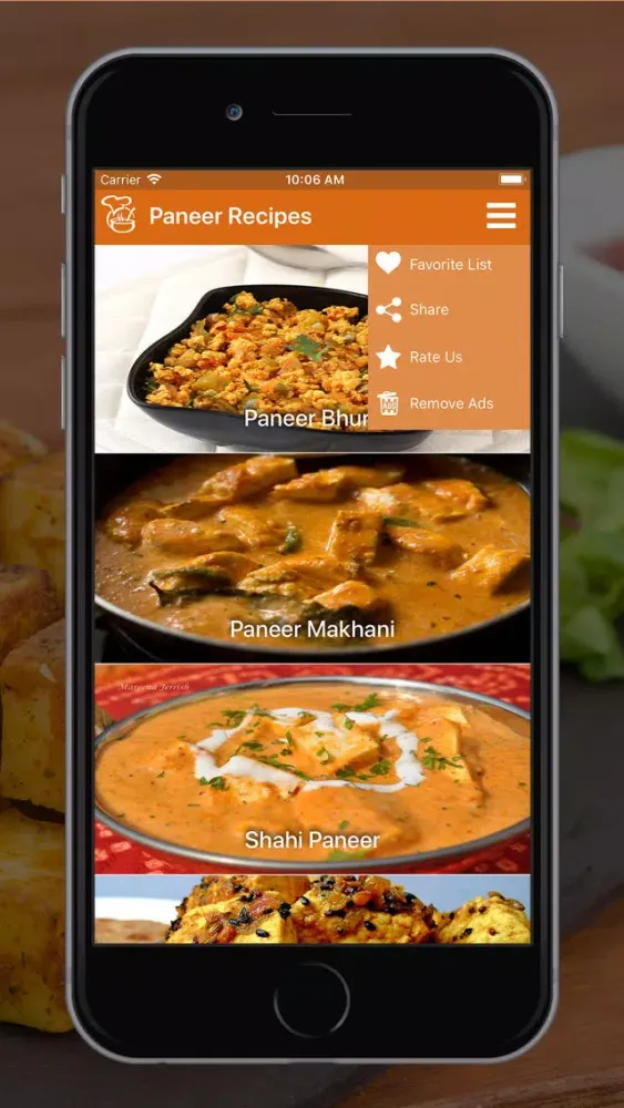 Tangkapan skrin Paneer Recipe in English