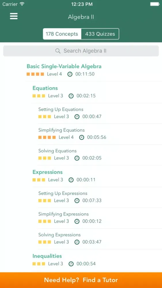 Capturas de tela do Algebra 2 Practice & Prep