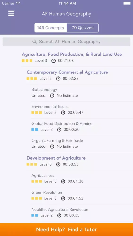 Ảnh chụp màn hình của AP Human Geography Practice