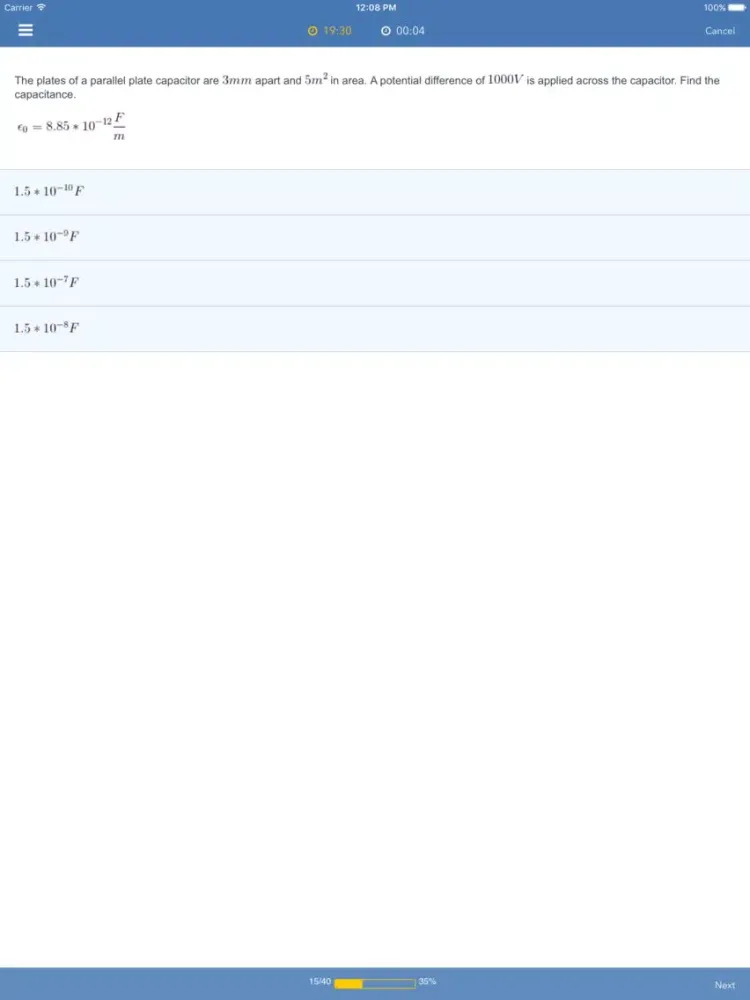 Capturas de tela do AP Physics C Electricity iPad 