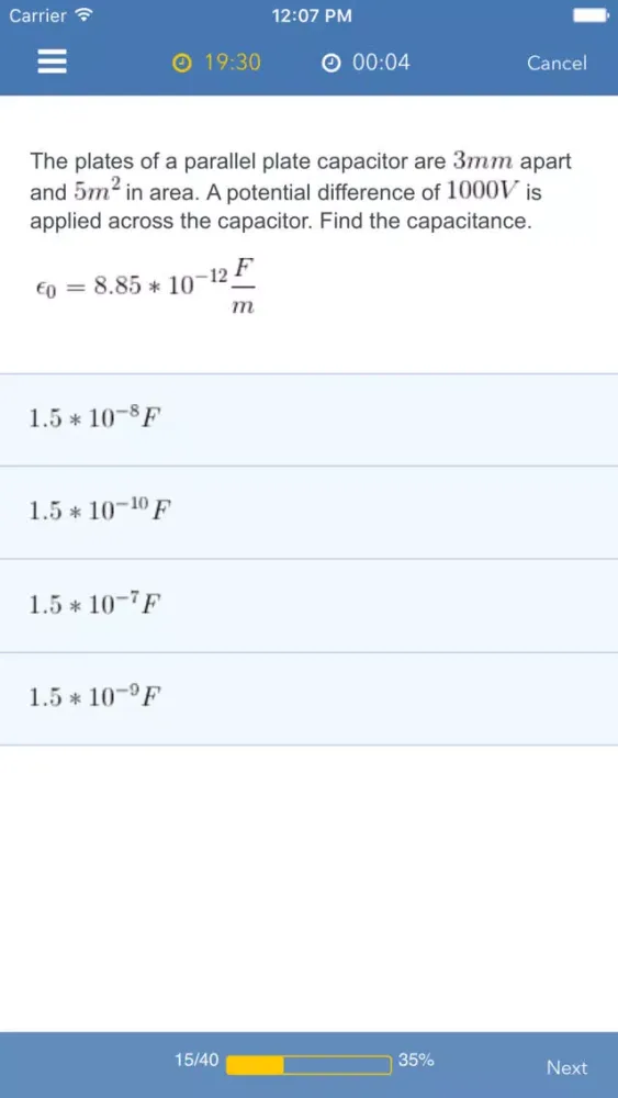 Capturas de tela do AP Physics C Electricity