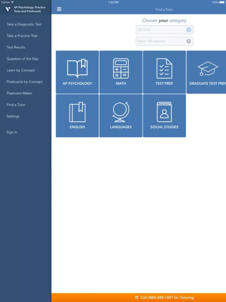 Tangkapan skrin AP Psychology Practice & Prep iPad 