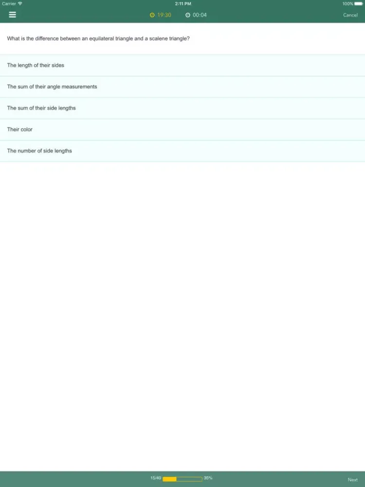 Tangkapan skrin Common Core Math 5th Grade iPad 