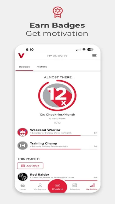 VASA Fitness Mobile Ekran Görüntüleri