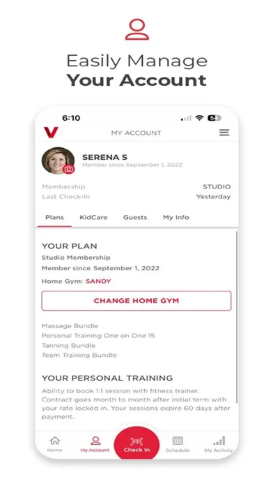 VASA Fitness Mobile Ekran Görüntüleri