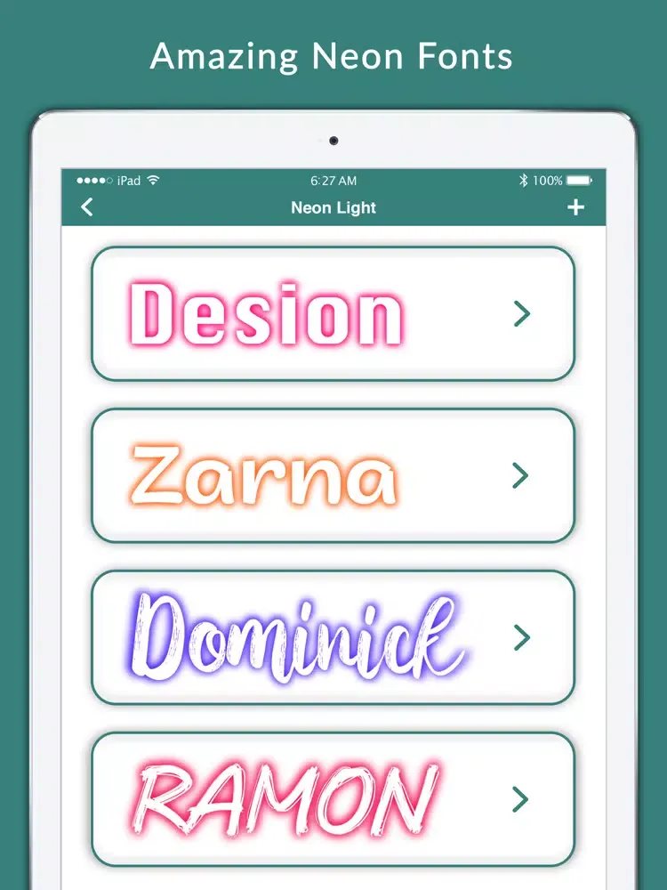 Ảnh chụp màn hình của Text Art - Neon & LED Text iPad 