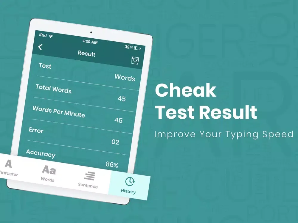 Typing Speed Testing iPad  Screenshots