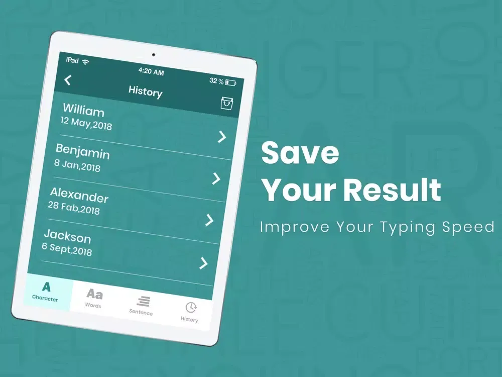 Typing Speed Testing iPad  Screenshots