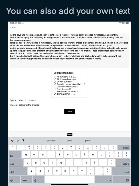 Listening Writing practice iPad 应用截图