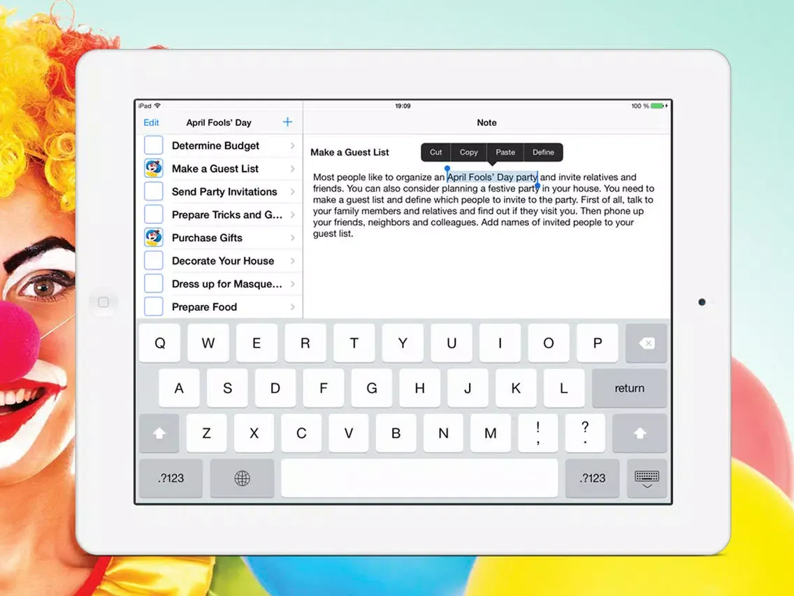 ภาพหน้าจอของ April Fools’ Day Checklist iPad 