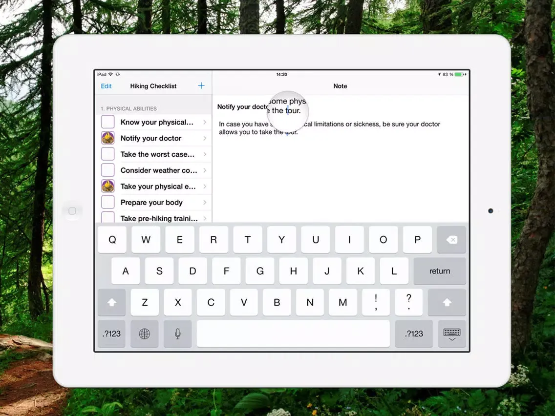 Hiking_Checklist iPad  Screenshots