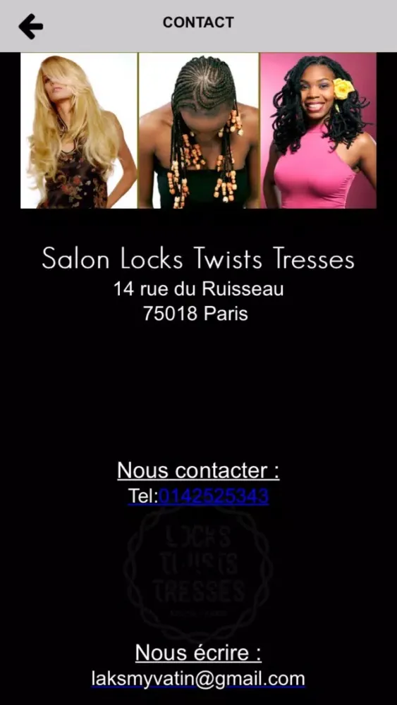 Zrzuty ekranu Locks Twists Tresses Paris