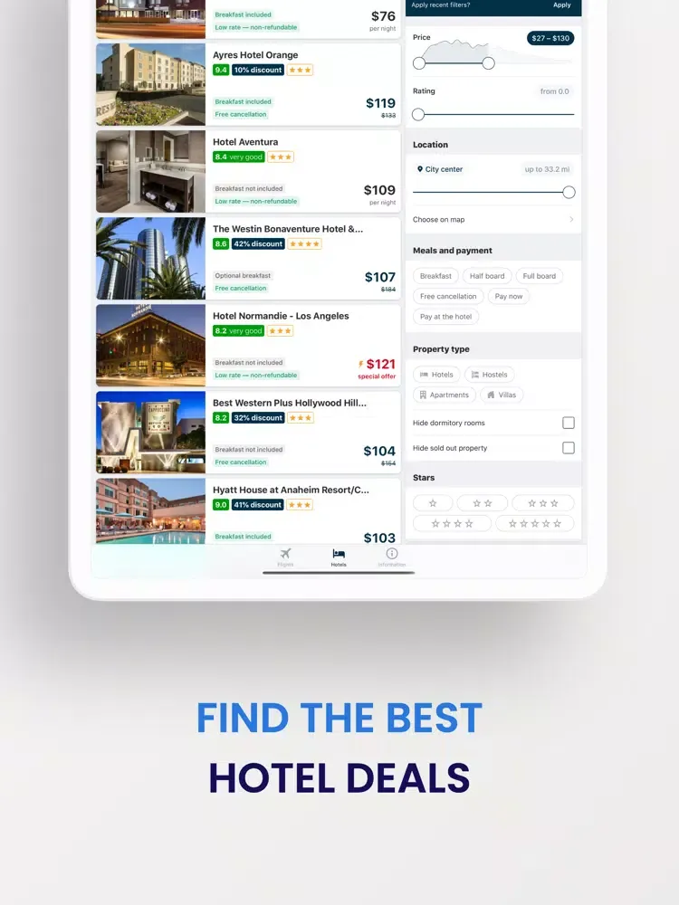 Ảnh chụp màn hình của Vatoria Travel: Flight & Hotel iPad 