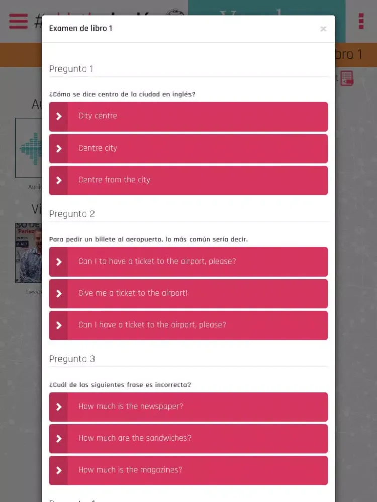 Capturas de tela do Objetivo Inglés iPad 