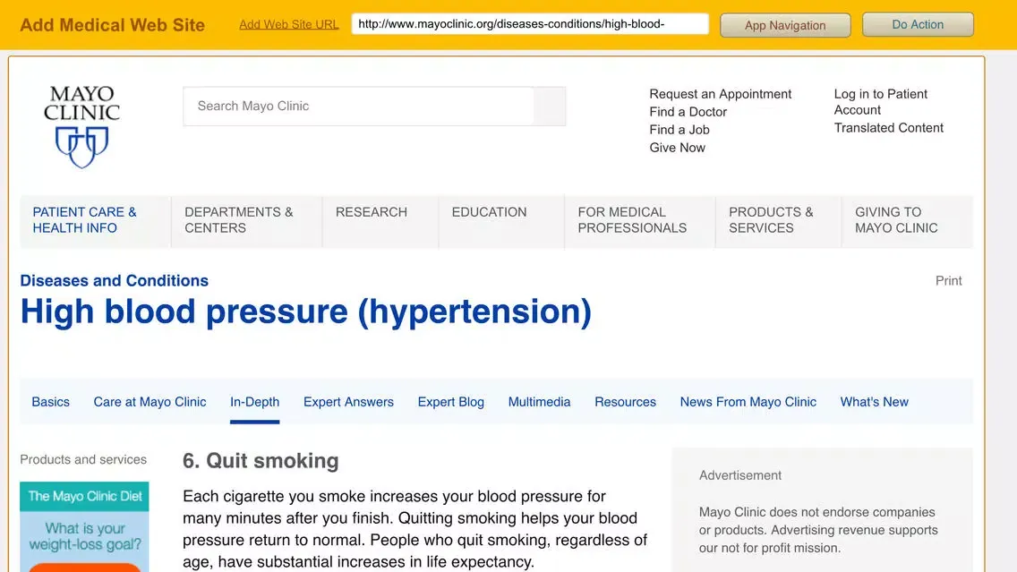Tangkapan layar Blood Pressure Logbook