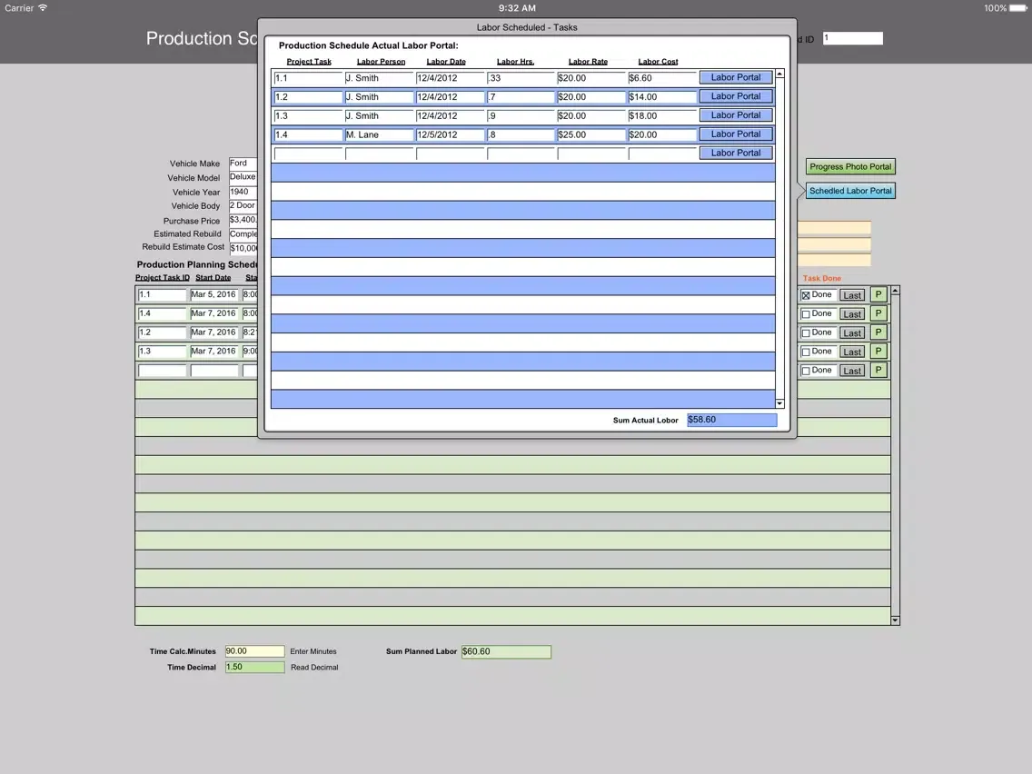 Car Restoration Manager Pro iPad 應用截圖
