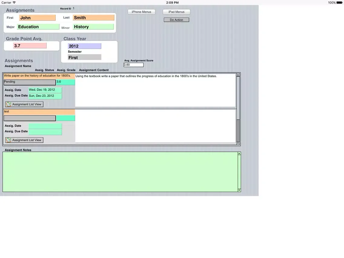 Student Daily Manager iPad 应用截图