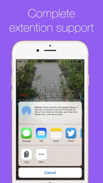 Tangkapan skrin Walky Talky - Walk while you type and not run into anything!