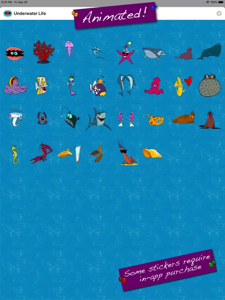 Capturas de tela do Underwater Life Stickers iPad 