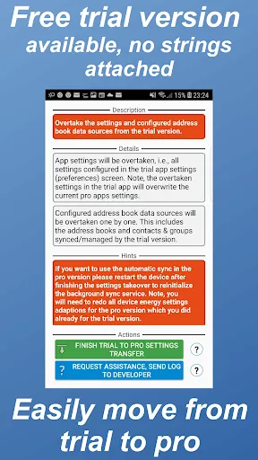 ContactSync trial स्क्रीनशॉट