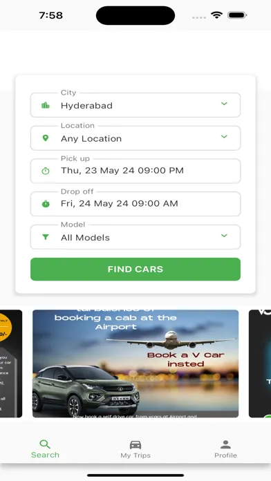 Captures d'écran de VCars - Self Drive Car Rentals