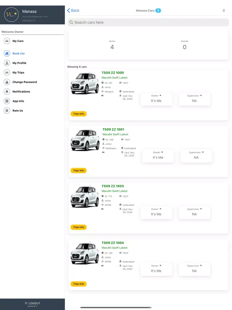 تصاویر VCars - self drive car rental iPad 