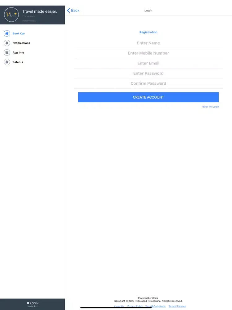 تصاویر VCars - self drive car rental iPad 